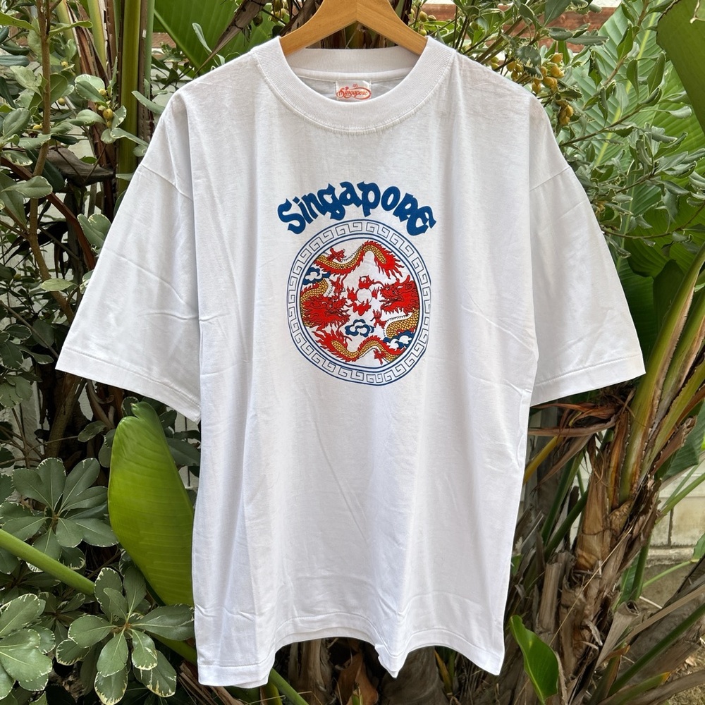 Vintage 1990s Singapore Dragon Souvenir Tee White 46